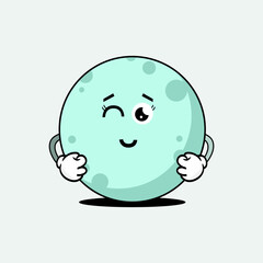 Adorable Cute Moon Character Vector Illustration