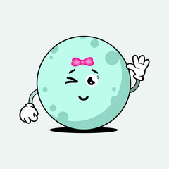 Adorable Cute Moon Character Vector Illustration