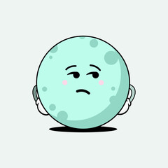 Adorable Cute Moon Character Vector Illustration