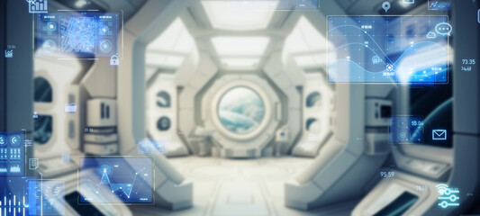 宇宙船イメージ　バナー・広告向け横長ビジュアル