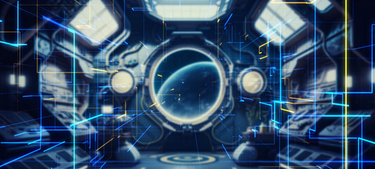 宇宙ステーションイメージ　バナー・広告向け横長ビジュアル