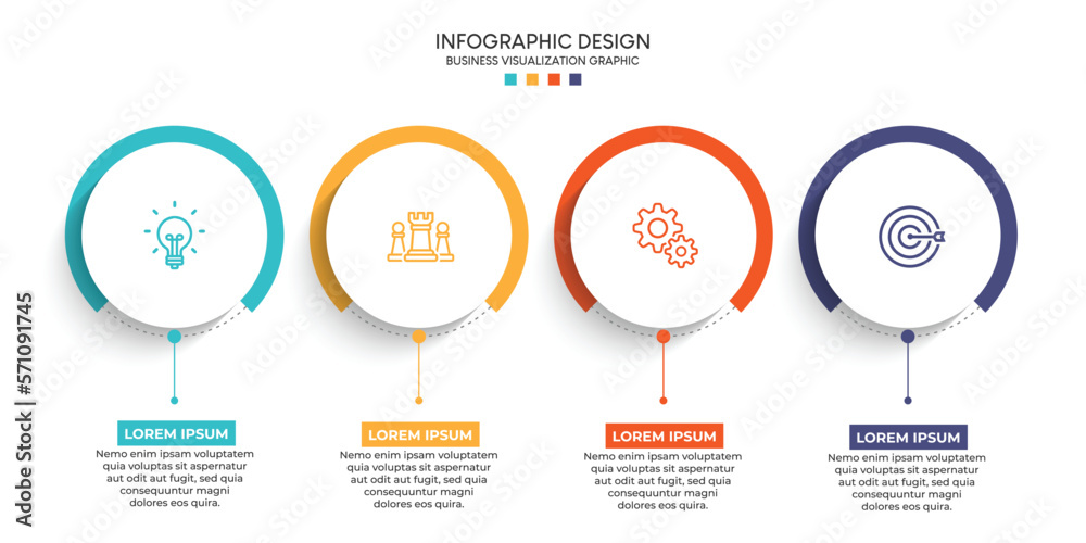 Leinwandbilder steps business data visualization timeline process infographic template design with icons