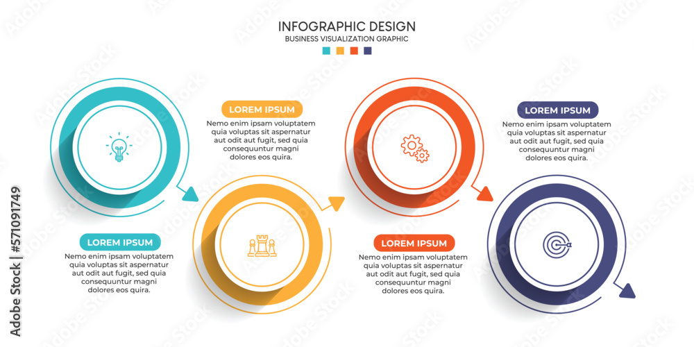 Leinwandbilder Steps business data visualization timeline process infographic template design with icons