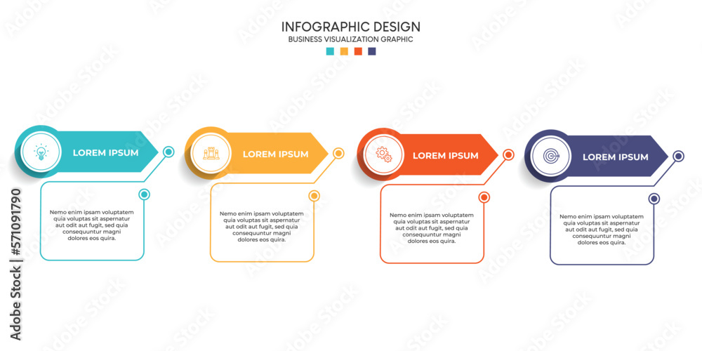 Leinwandbilder steps business data visualization timeline process infographic template design with icons