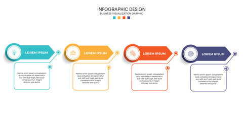 Steps business data visualization timeline process infographic template design with icons