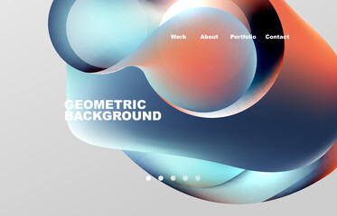 Abstract liquid background for your landing page design. Web page for website or mobile app wallpaper