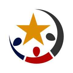 Teamwork concept logo template Icon Illustration Brand Identity. Isolated and flat illustration. Vector graphic