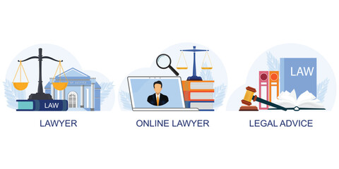 Law and justice. Online lawyer. Legal advice.
