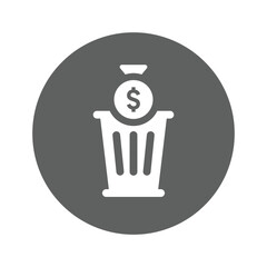 Money Waste Icon. Vector illustration.