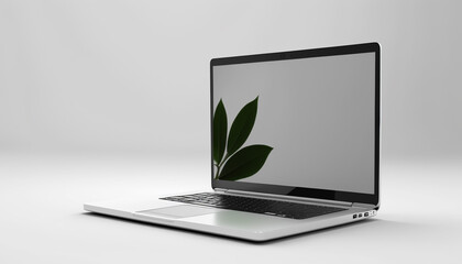 Laptop with white background created with Generative AI technology