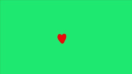 Video effect green screen with many love or heart shapes.