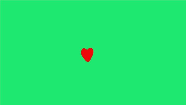Video effect green screen with many love or heart shapes.