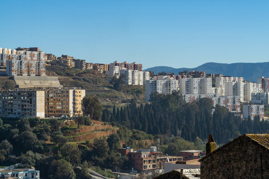 View of the buildings and streets of Skikda, North Algeria