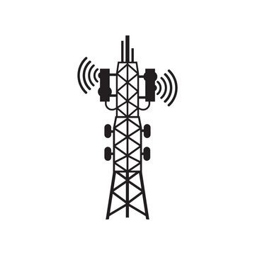 Transmitting Tower,satellite Signal Icon Symbol,vector Illustration Design Template