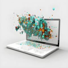 Generative AI - big data illustration laptop 
