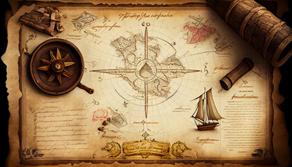 Fototapeta na wymiar pirate treasure map