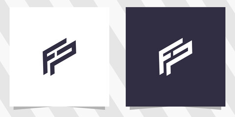 letter fp pf logo design