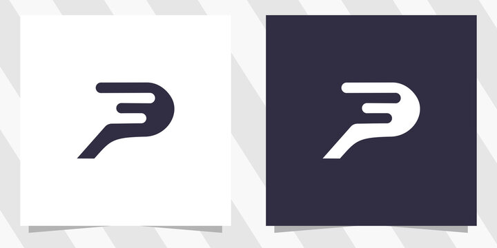 letter fp pf logo design