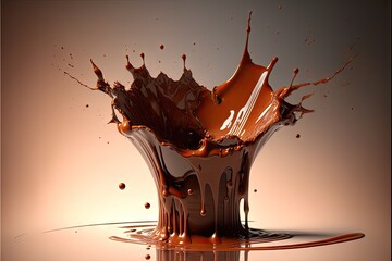 Chocolate splash in liquid