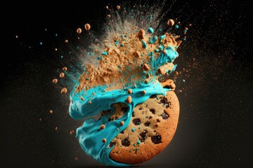 Cookie Explosion. Blue filling chocolate chip