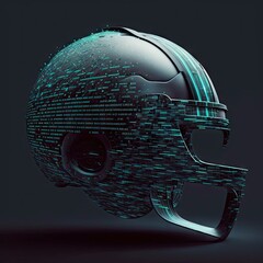 Football helmet data nodes. Dark Background