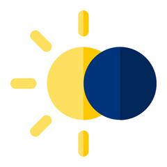 Eclipse in flat icon. Sun, moon, lunar, eclipse symbol