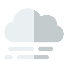 Cloud with fog in flat icon. Foggy, smoke, cloudy, weather, climate