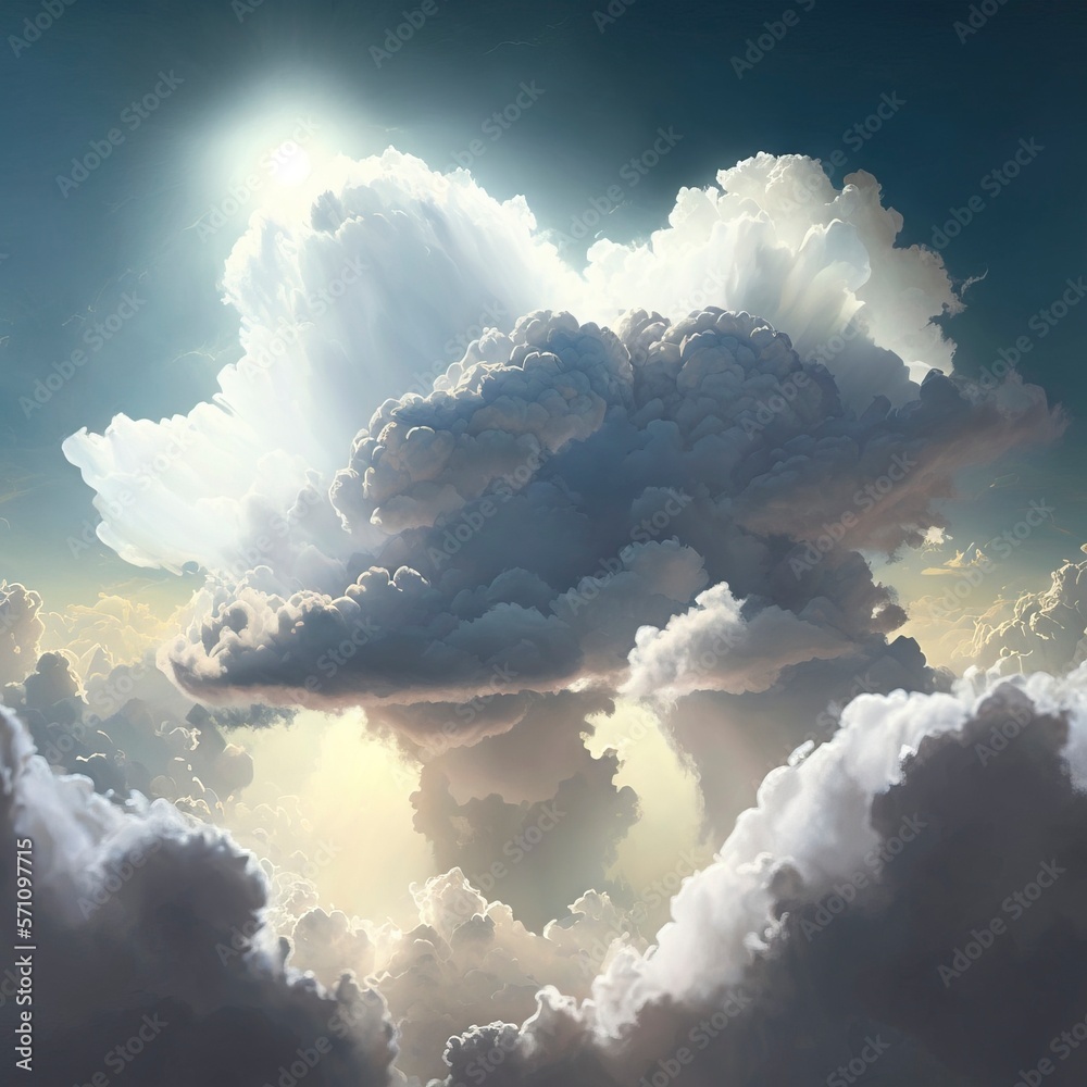 Wall mural clouds with generative ai