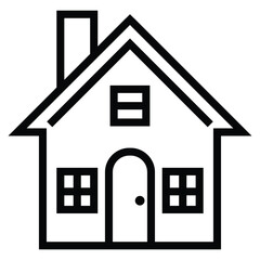 vector illustration of home icon design. line drawing style. black and white color.