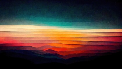 Abstract gradient sunset multicolor