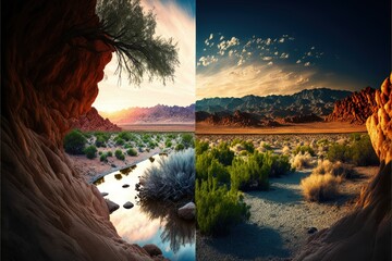 Abstract Landscape desert dual image
