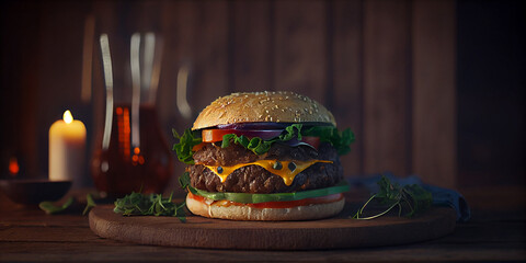 Beef burger with cheese