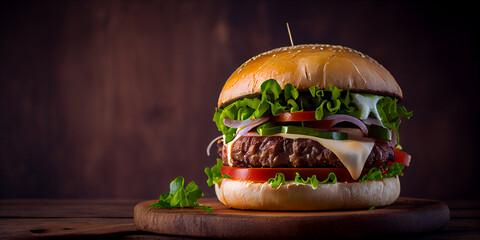 Beef burger with cheese