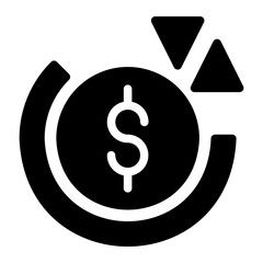 return on investment glyph icon