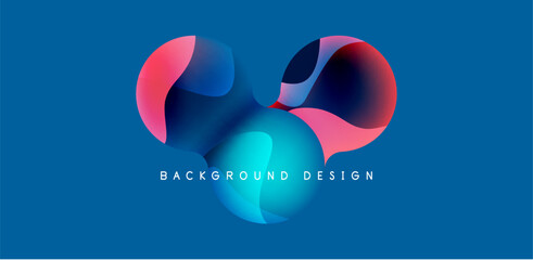 Bright abstract background glossy shiny circle and sphere composition. Minimalist geometric vector Illustration For Wallpaper, Banner, Background, Card