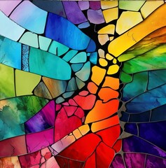 Fototapeta premium abstract painting, stained glass with Generative AI