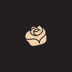 Rose line art logo vector was created in a simple style with delicate elements.