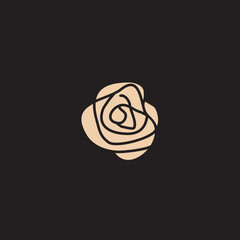Rose line art logo vector was created in a simple style with delicate elements.
