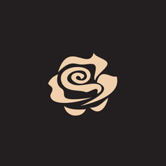 Rose line art logo vector was created in a simple style with delicate elements.