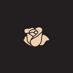 Rose line art logo vector was created in a simple style with delicate elements.