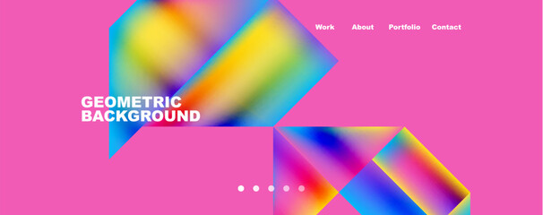 Trendy minimal geometric composition abstract background. Triangle fluid bright colors backdrop. Vector Illustration For Wallpaper, Banner, Background, Card, Book Illustration, landing page