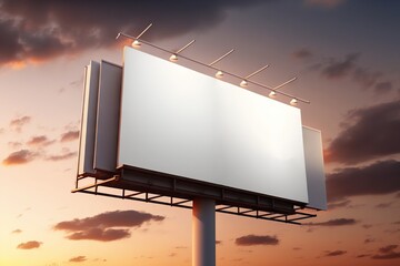 Commercial Billboard. Banner billboard mockup for advertising in city useful for design. Mock up Generative AI