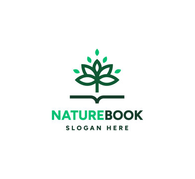 Modern and creative nature book logo