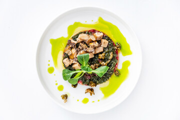 beef tartare on the white plate