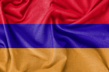 Armenia country flag background realistic silk fabric