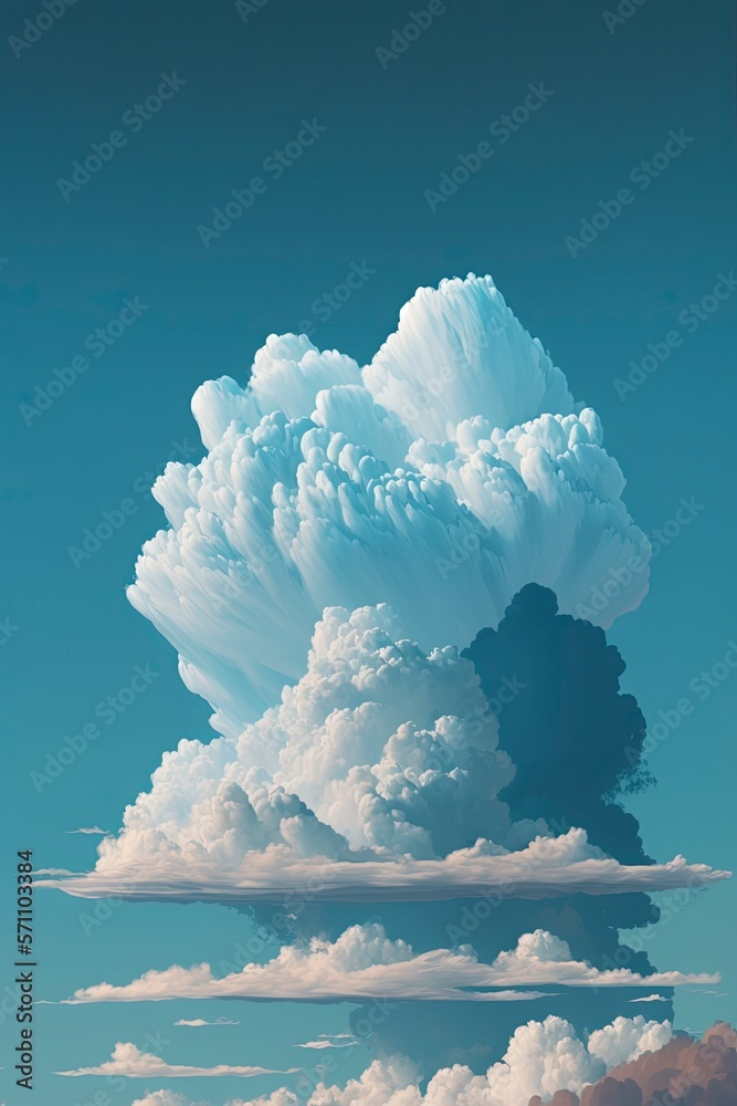 Wall mural clouds with generative ai