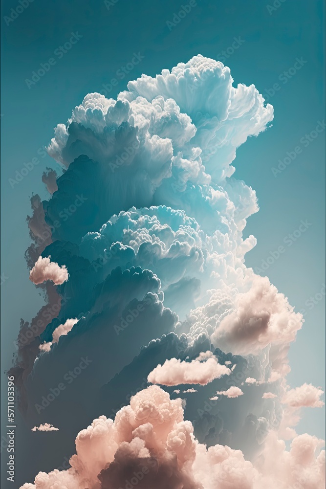 Wall mural clouds with generative ai