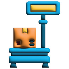 3D illustration weight scale on white background 