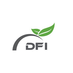 DFI letter nature logo design on white background. DFI creative initials letter leaf logo concept. DFI letter design.