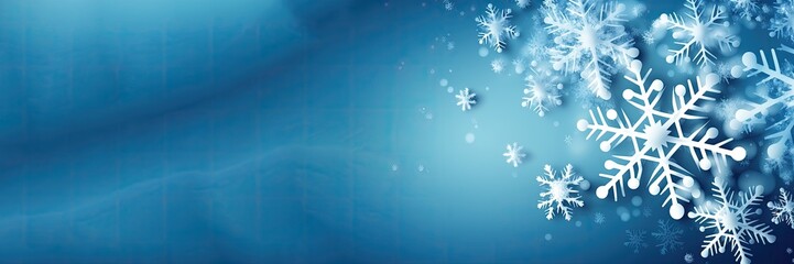 Fototapeta na wymiar Web banner, winter snowflakes background, Christmas snow design banner, ai